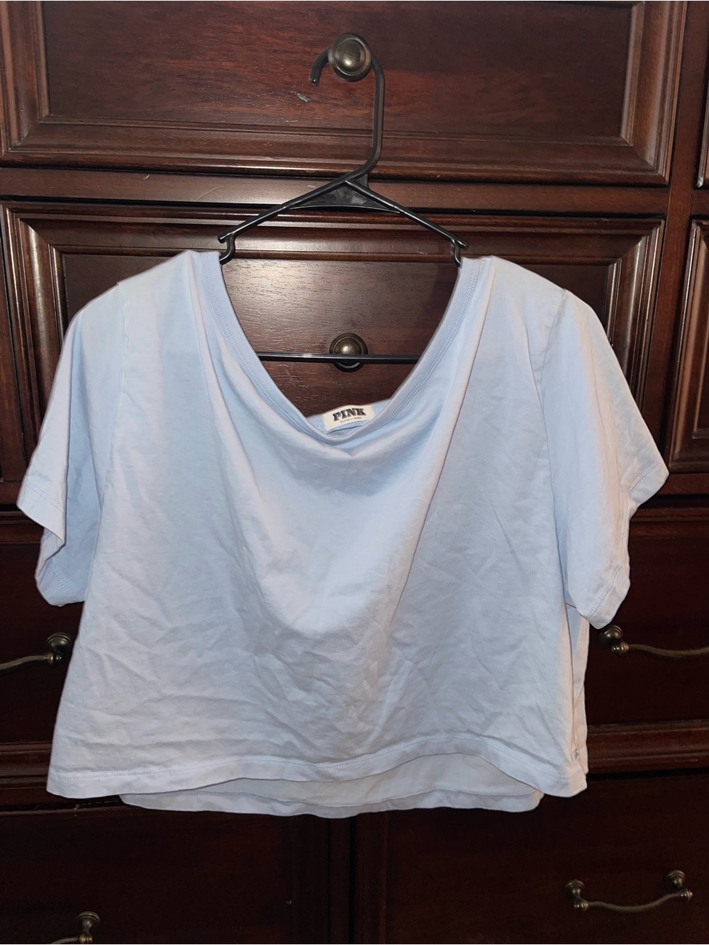 Victoria's Secret PINK Light Blue Scoop Crop Tee